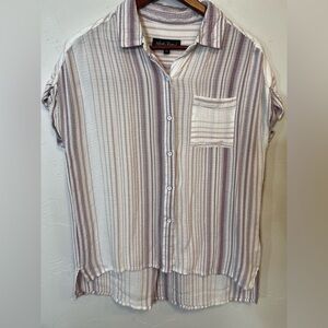 North River Outfitters Elderberry Striped Casual Short Sleeve Tee Shirt‎ Medium